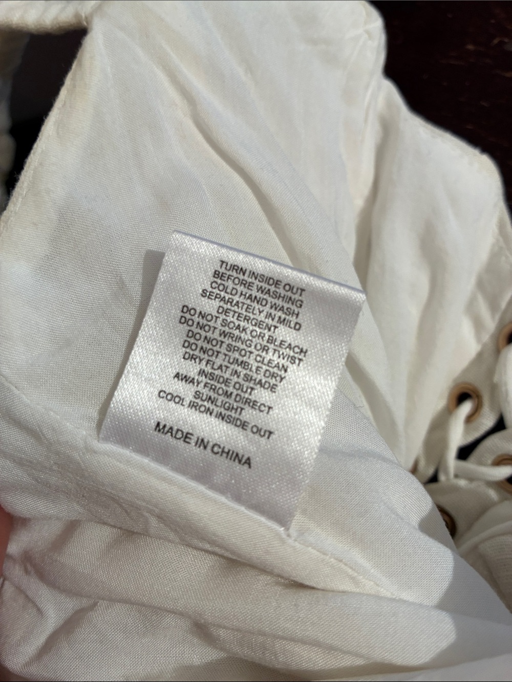 SABO Shae Linen Blend Tie Front Corset Top in Ivory Off White, Women’s size XS - Picture 9 of 15